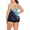 imageB2prity Tankini Swimsuits for Women Two Piece Bathing Suits Tummy Control Long Torso Tank Tops with ShortsBlack blue