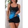 imageB2prity Tankini Swimsuits for Women Two Piece Bathing Suits Tummy Control Long Torso Tank Tops with ShortsBlue