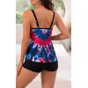 imageB2prity Tankini Swimsuits for Women Two Piece Bathing Suits Tummy Control Long Torso Tank Tops with ShortsBlue Tie Dye