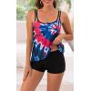 imageB2prity Tankini Swimsuits for Women Two Piece Bathing Suits Tummy Control Long Torso Tank Tops with ShortsBlue Tie Dye