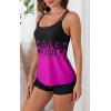 imageB2prity Tankini Swimsuits for Women Two Piece Bathing Suits Tummy Control Long Torso Tank Tops with ShortsHot Pink