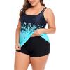 imageB2prity Tankini Swimsuits for Women Two Piece Bathing Suits Tummy Control Long Torso Tank Tops with ShortsSky Blue