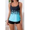 imageB2prity Tankini Swimsuits for Women Two Piece Bathing Suits Tummy Control Long Torso Tank Tops with ShortsSky Blue