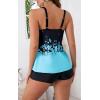imageB2prity Tankini Swimsuits for Women Two Piece Bathing Suits Tummy Control Long Torso Tank Tops with ShortsSky Blue