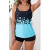 imageB2prity Tankini Swimsuits for Women Two Piece Bathing Suits Tummy Control Long Torso Tank Tops with ShortsSky Blue