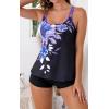 imageB2prity Tankini Swimsuits for Women Two Piece Bathing Suits Tummy Control Long Torso Tank Tops with ShortsSunflower Purple