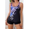 imageB2prity Tankini Swimsuits for Women Two Piece Bathing Suits Tummy Control Long Torso Tank Tops with ShortsSunflower Purple