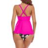 imageB2prity Two Piece Tankini Swimsuits for Women Tummy Control Bathing Suits Ruffle V Neck Swimwear with ShortsHot Pink