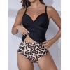 imageB2prity Womens Ruched Tankini Swimsuits V Neck Wrap Tie Back Two Pieces Bathing Suit Tummy Control SwimwearBlack01