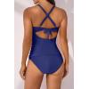 imageB2prity Womens Ruched Tankini Swimsuits V Neck Wrap Tie Back Two Pieces Bathing Suit Tummy Control SwimwearPeacock Blue