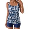 Navy Blue Leaf Print