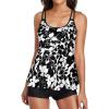 imageB2prity Tankini Swimsuits for Women Two Piece Bathing Suits Tummy Control Long Torso Tank Tops with Shorts03