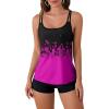 imageB2prity Tankini Swimsuits for Women Two Piece Bathing Suits Tummy Control Long Torso Tank Tops with ShortsHot Pink