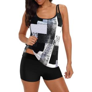 imageB2prity Tankini Swimsuits for Women Two Piece Bathing Suits Tummy Control Long Torso Tank Tops with Shorts08