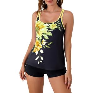 imageB2prity Tankini Swimsuits for Women Two Piece Bathing Suits Tummy Control Long Torso Tank Tops with Shorts23