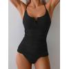 imageB2prity Tankini Swimsuits for Women Tummy Control Ruched Two Piece Bathing Suit V Wire Neck Swim Suit Tie Back SwimwearBlack