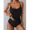 imageB2prity Tankini Swimsuits for Women Tummy Control Ruched Two Piece Bathing Suit V Wire Neck Swim Suit Tie Back SwimwearBlack