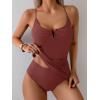 imageB2prity Tankini Swimsuits for Women Tummy Control Ruched Two Piece Bathing Suit V Wire Neck Swim Suit Tie Back SwimwearBlush Red