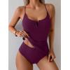 imageB2prity Tankini Swimsuits for Women Tummy Control Ruched Two Piece Bathing Suit V Wire Neck Swim Suit Tie Back SwimwearWine Red