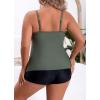 imageB2prity Women Plus Size Tankini Swimsuits Tummy Control Two Piece Bathing Suit Ruffled Flounce Swimwear with Shorts05