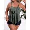 imageB2prity Women Plus Size Tankini Swimsuits Tummy Control Two Piece Bathing Suit Ruffled Flounce Swimwear with Shorts05
