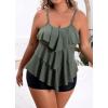 imageB2prity Women Plus Size Tankini Swimsuits Tummy Control Two Piece Bathing Suit Ruffled Flounce Swimwear with Shorts05