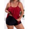 imageB2prity Women Plus Size Tankini Swimsuits Tummy Control Two Piece Bathing Suit Ruffled Flounce Swimwear with Shorts06