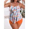 imageB2prity Women Plus Size Tankini Swimsuits Tummy Control Two Piece Bathing Suit Ruffled Flounce Swimwear with Shorts09