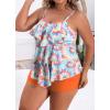 imageB2prity Women Plus Size Tankini Swimsuits Tummy Control Two Piece Bathing Suit Ruffled Flounce Swimwear with Shorts09