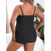 imageB2prity Women Plus Size Tankini Swimsuits Tummy Control Two Piece Bathing Suit Ruffled Flounce Swimwear with ShortsBlack