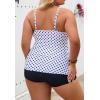 imageB2prity Women Plus Size Tankini Swimsuits Tummy Control Two Piece Bathing Suit Ruffled Flounce Swimwear with ShortsBlack Polka Dots