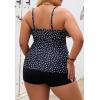 imageB2prity Women Plus Size Tankini Swimsuits Tummy Control Two Piece Bathing Suit Ruffled Flounce Swimwear with ShortsBlack White Spot