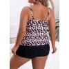 imageB2prity Women Plus Size Tankini Swimsuits Tummy Control Two Piece Bathing Suit Ruffled Flounce Swimwear with ShortsBlack pink white