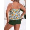 imageB2prity Women Plus Size Tankini Swimsuits Tummy Control Two Piece Bathing Suit Ruffled Flounce Swimwear with ShortsFlowers
