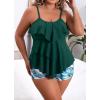imageB2prity Women Plus Size Tankini Swimsuits Tummy Control Two Piece Bathing Suit Ruffled Flounce Swimwear with ShortsGeometric Print