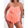 imageB2prity Women Plus Size Tankini Swimsuits Tummy Control Two Piece Bathing Suit Ruffled Flounce Swimwear with ShortsPeach