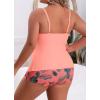 imageB2prity Women Plus Size Tankini Swimsuits Tummy Control Two Piece Bathing Suit Ruffled Flounce Swimwear with ShortsPeach
