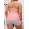 imageB2prity Women Plus Size Tankini Swimsuits Tummy Control Two Piece Bathing Suit Ruffled Flounce Swimwear with ShortsPink  Black Spot