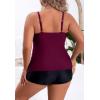 imageB2prity Women Plus Size Tankini Swimsuits Tummy Control Two Piece Bathing Suit Ruffled Flounce Swimwear with ShortsPurple