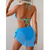 imageB2prity Womens Bikini Sets 3 Piece Swimsuit Halter Triangle Mesh Sarong Wraps Bathing Suit with CoverupsBlue