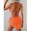 imageB2prity Womens Bikini Sets 3 Piece Swimsuit Halter Triangle Mesh Sarong Wraps Bathing Suit with CoverupsOrange