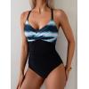 imageB2prity Womens One Piece Swimsuits Tummy Control Front Cross Bathing Suits Tie Back Slimming V Neck SwimwearTiedye