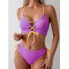 imageB2prity Womens Sexy Bikini Set Color Block Lace Up 2 Piece Bathing Suit Tie Side SwimsuitColor Block 27