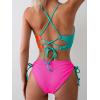 imageB2prity Womens Sexy Bikini Set Color Block Lace Up 2 Piece Bathing Suit Tie Side SwimsuitColor Block 30
