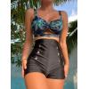 imageB2prity Womens Two Piece Swimsuit Ladies Bathing Suit Vintage Swimwear Bikini Set with Bottom BrazilianBlack blue