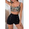 imageB2prity Womens Two Piece Swimsuit Ladies Bathing Suit Vintage Swimwear Bikini Set with Bottom BrazilianBlack green yellow