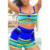 imageB2prity Womens Two Piece Swimsuit Ladies Bathing Suit Vintage Swimwear Bikini Set with Bottom BrazilianBlue