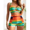 imageB2prity Womens Two Piece Swimsuit Ladies Bathing Suit Vintage Swimwear Bikini Set with Bottom BrazilianOrange