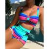 imageB2prity Womens Two Piece Swimsuit Ladies Bathing Suit Vintage Swimwear Bikini Set with Bottom BrazilianSky Blue