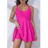 imageB2prity One Piece Swimdress Swimsuits for Women Tummy Control Swim Dress Cute Modest Skirt Bathing Suit Hot Pink